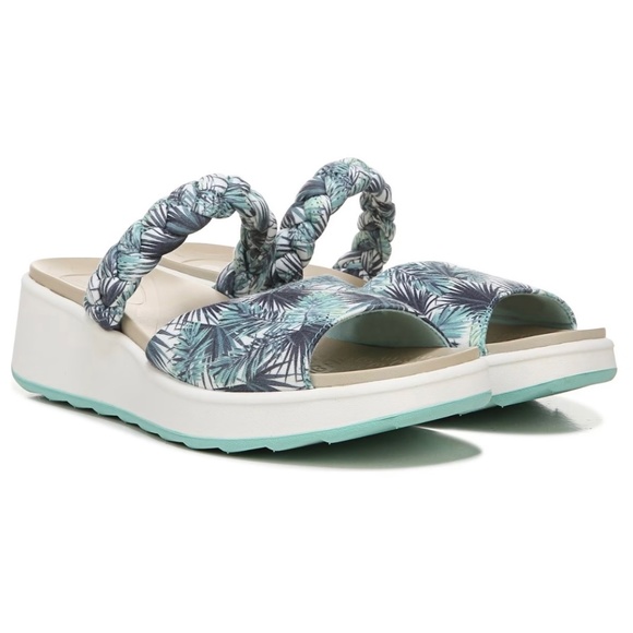 NIB Bzees New Wave Platform Wedge Slide Sandals Greenleaf 8M 38 - Picture 14 of 16